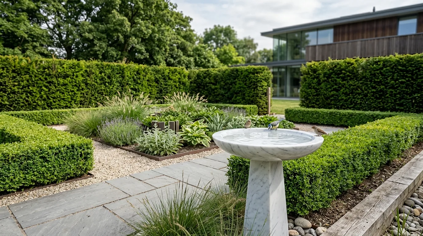 Sleek Marble Bird Bath